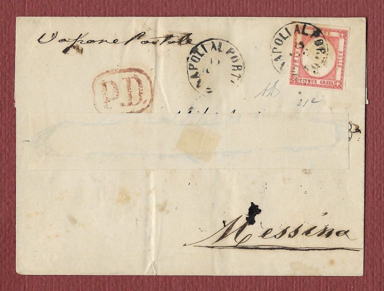 Province Napoletane 5 grana isolato su busta da Napoli