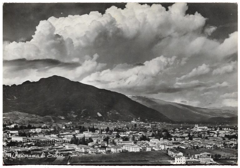 cartolina panorama di Schio per Roma del 28.2.64 Michelangiolesca L