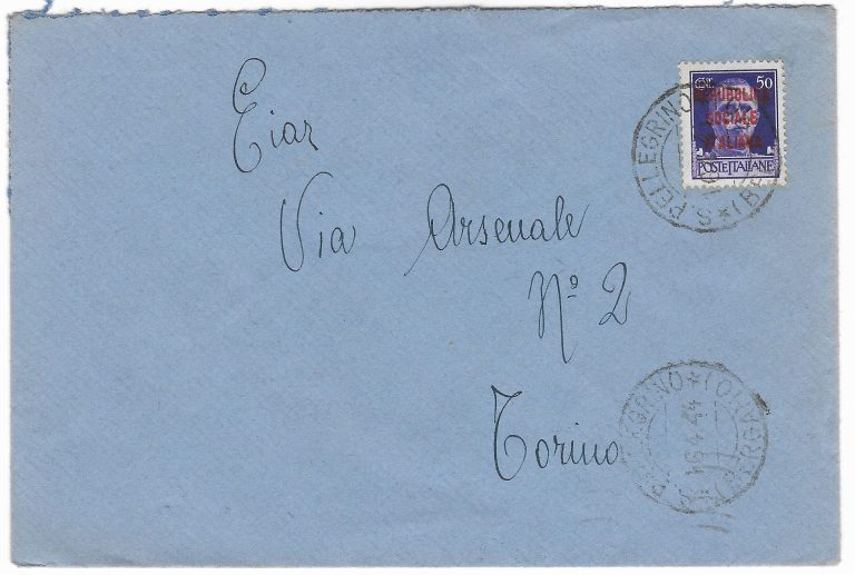 san pellegrino bergamo su Imperiale soprastampa RSI di Milano 1944_F