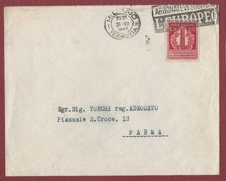 annullo a targhetta abbonatevi all'europeo